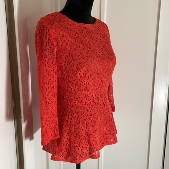 Moulinette Souers Anthropologie lace side zip peplum top size 2 - Picture 4 of 15